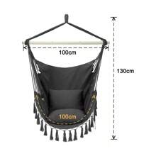 Sillas Columpio Colgantes Para Jardín 2 Cojín Kit Hamacas - Negro - Ver 2