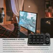 12 Key Macro Pad With Knob, Green Axis Macro Mechanical Keyboard With 50 Million Keystroke Life, Multifunction DIY Programmable Keypad For Office Games Etc - Black - View 3