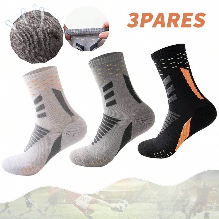 Calcetines Para Correr Entrenamiento Ligeros Deporte 3 Pares - Negro - Ver 1