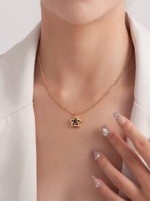 1 pieza Collar de colgante con proyección de foto personalizada en forma de estrella, regalo de  con proyección de foto personalizado para niños, aniversario, Navidad, Día de la Madre, San Valentín