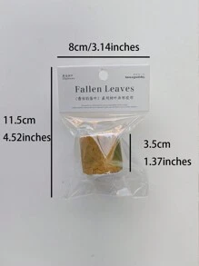 1 Roll Of Botanical Autumn Leaves Series Leaf Shaped Masking Tape For Diy And Scrapbooking - Multicolor - View 2