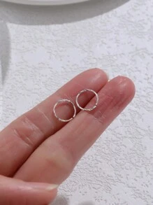 1 đôi Xoắn Vòng mũi Vòng 925 sterling bạc Xỏ khuyên mũi Đối với phụ nữ - Bạc - Xem 5