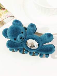 1入組絨面和鑽石熊貓造型大號髮夾,適用於女士,是可愛的禮物,是綁馬尾和髮髻的強力定型髮飾 - 彩色 - 查看 9