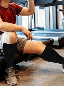 3 Pairs Plus Size Compression Socks Circulation 15-20 Mmhg For Women Men Wide Calf Pregnancy Maternity Knee High Best Rated Support For Pregnant Medical Running Nursing Athletic Fit Cycling Sports, For Gym