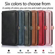 Classic Retro Magnetic Multi-Sim Split Leather Phone Case Compatible With Samsung Galaxy S22 S22 Ultra S23 Plus S24 Hand Cord Handy Phone Case Protector Compatible With Samsung Galaxy S22 Ultra S23 Plus S24Plus S24Ultra - Blue - View 7