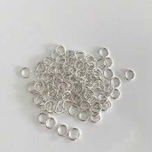 220 chiếc 5G Nguyên chất S925 Màu bạc Thủ công DIY Mở Nhảy Nhẫn Đối với Hoa tai , Dây chuyền , Vòng tay , Vật rủ xuống , Kết cườm Làm đồ trang sức - 0,4*6mm - Xem 1