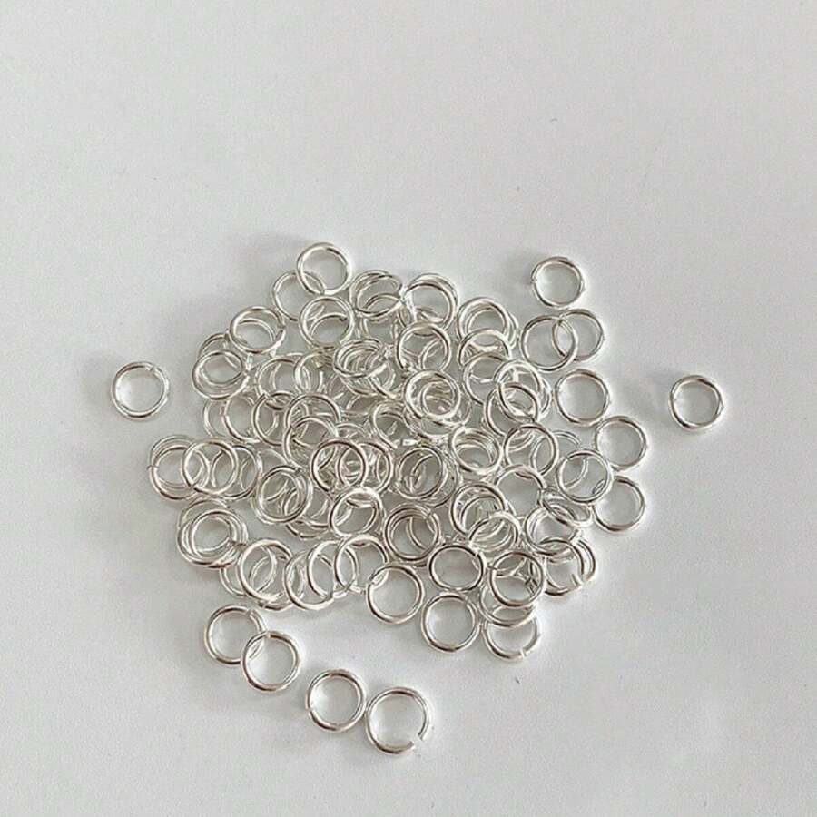 220 chiếc 5G Nguyên chất S925 Màu bạc Thủ công DIY Mở Nhảy Nhẫn Đối với Hoa tai , Dây chuyền , Vòng tay , Vật rủ xuống , Kết cườm Làm đồ trang sức - 0,4*6mm - Xem 1