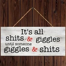 1入組複合板有趣木質牌匾,用於簽名玩笑,惡作劇友人的禮物 - 杏色 - 查看 5