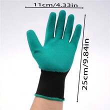 1只帶爪的園藝手套,挖掘種植手套,適用於花園農場種植,防刺,防滑,耐磨,透氣,多功能 - 綠色 - 查看 2