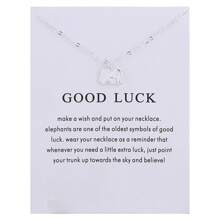 1入組情人節幸運祝福愿望卡鍍金象和蜻蜓吊墜項鍊 - 彩色 - 查看 30