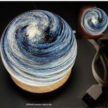 夢幻星球夜燈,月球、星系、星星,便攜式星系燈,為臥室床頭營造氛圍 - 星空-USB直插暖光 - 查看 3