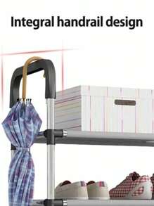 zapatero de tela Simple de CUATRO niveles en una caja de cartón, fácil de montar, estable y fiable para el almacenamiento de zapatos - Multicolor - Ver 8