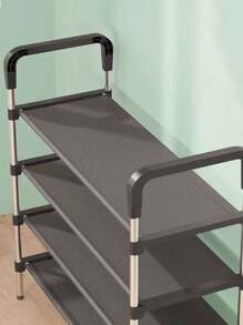 zapatero de tela Simple de CUATRO niveles en una caja de cartón, fácil de montar, estable y fiable para el almacenamiento de zapatos - Multicolor - Ver 2