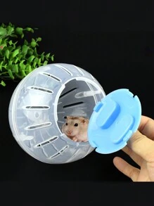 1pc 12cm Hamster Exercise Ball With Single Side Lid, Plastic Transparent Running Toy, Random Color - Multicolor - View 2