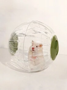 1pc 12cm Hamster Exercise Ball With Single Side Lid, Plastic Transparent Running Toy, Random Color - Multicolor - View 7