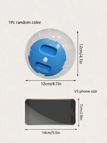 1pc 12cm Hamster Exercise Ball With Single Side Lid, Plastic Transparent Running Toy, Random Color - Multicolor - View 6