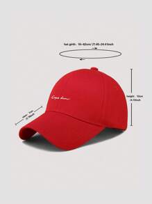 1pc Men's Casual Adjustable Baseball Cap With Letter Pattern Printing Suitable For Daily Wear - Red - View 4