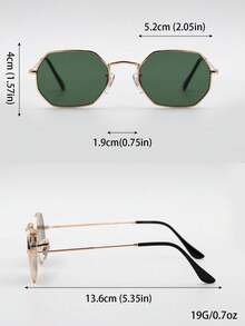 Fashionable Classic Octagonal Full Frame G15 Lens Men's Light Gold Metal Sunglasses - Gold - View 5