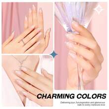 Glamonade Transparent Clear Nail Polish Fingernail: 0.34 FL Oz 10ml Non Gel Regular Nail Polish Colors Envy Mood Series Toenail Polish Art For Beginner Salon DIY Long Lasting Manicure Gifts For Women - 無色 - 查看 3