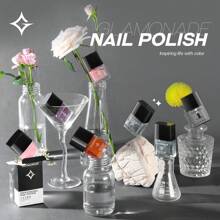 Glamonade Transparent Clear Nail Polish Fingernail: 0.34 FL Oz 10ml Non Gel Regular Nail Polish Colors Envy Mood Series Toenail Polish Art For Beginner Salon DIY Long Lasting Manicure Gifts For Women - 無色 - 查看 7
