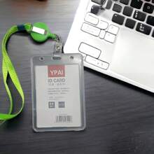 Porta gafete con yoyo retráctil para tarjeta de identificación con acollador  multifunción - Multicolor - Ver 6