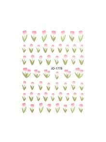 1 件日式美甲貼紙搭配鬱金香浮雕效果與模糊花瓣,秋冬新款設計,僅限美甲 - 彩色 - 查看 6