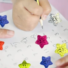 500入組2.5cm卷式自黏面部貼紙,獎勵圖表裝飾貼紙標籤 - 彩色 - 查看 4