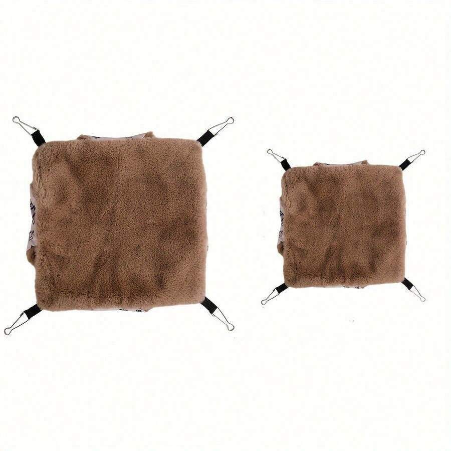 1 件寵物吊床,懸掛式倉鼠窩,雙層保暖小寵物睡袋 - 棕色 - 查看 1