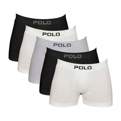 POLO STAR Kit 5 Cuecas Polo 781 Algodão Boxer Sem Costura Sortido Dia dos Pais