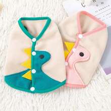 加厚的恐龍背心,適用於泰迪、博美犬、貓等小型犬 - 綠色 - 查看 2