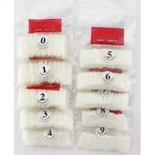 Kit 500 Unhas Tips Natural Leitosa Postiças Curvatura C em Cor Natural ou transparente - Branco - Visão 2