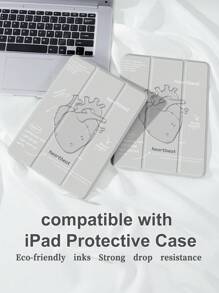 Silver Stereo Heart Case Compatible With IPad 10.2 Inch 2021/2020 IPad 9th/8th Generation,Compatible With Huawei Matepad 10.4/ Tab/Cover,With Pen Holder,Supports Automatic Sleep/Wake Lid