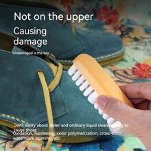 1pc Suede Eraser Small White Shoes Polishing Shoes Deerskin Sneakers Sports Suede Leather Shoes Cleaning Agent Suede Brush Upper Does Not Hurt Shoes - Yellowish White - View 3