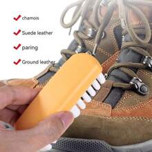 1pc Suede Eraser Small White Shoes Polishing Shoes Deerskin Sneakers Sports Suede Leather Shoes Cleaning Agent Suede Brush Upper Does Not Hurt Shoes - Yellowish White - View 1