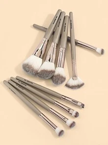 Maange 9 件化妝刷套裝搭配散粉刷粉底刷腮紅刷眼影刷旋風刷唇刷眉毛刷睫毛刷柔軟專業化妝工具和化妝刷收納盒 - 香檳色 - 查看 2