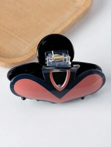 多彩情人節心形印花髮夾,不滑動牢固夾住髮束,適用於女性薄厚頭髮的造型配件。適合情人節禮物。 - 彩色 - 查看 2