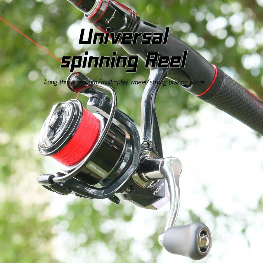 DEUKIO 渔线轮 2000-7000 最大拖拽力 15KG 金属线杯 渔线轮 钓鱼配件 Peche 纺车轮 - 黑色 - 查看 1