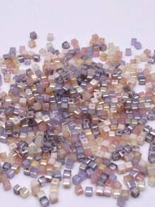 4mm 100pcs/Lot Pink Purple Cube Czech Crystal Glass Beads Cube Square Glass Loose Space Beads For Jewelry Making DIY Handmade