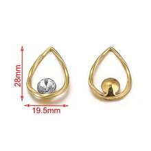 2 件裝不銹鋼橢圓形骨架吊墜耳環項鍊時尚復古吊墜 Diy 女裝珠寶配件 - 橢圓吊墜 - 查看 7