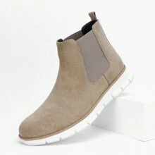 Men's High-Top Slip-On Boots British Style Casual Chelsea Boots To Match Any Outfit - Beige - View 4