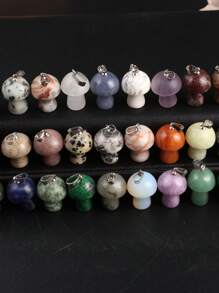 Ngẫu Nhiên 10 Chiếc Đá Tự Nhiên Hình Nấm Mặt Dây Chuyền Cho Dây Làm & Trang Sức Làm 1.5x2.4cm - 10 ngẫu nhiên - Xem 5