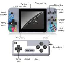 3.5英寸大螢幕便攜手提遊戲機,復古遊戲機 - 灰色 - 查看 6