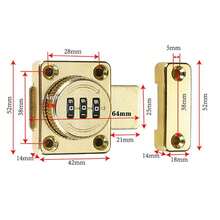 1pc Password Lock For Sliding Doors, Bedroom, Bathroom, No Drilling Glass Door Lock - Gold - View 6