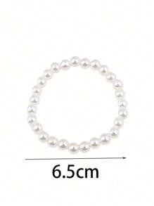 5pcs/Set Stylish Beige Pearl Bracelet