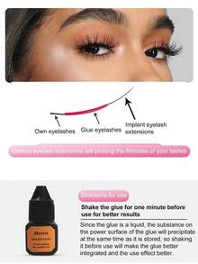 1 Bottle Quick-Drying Black Adhesive Glue For False Eyelashes Extension & Planting - Clear - View 3