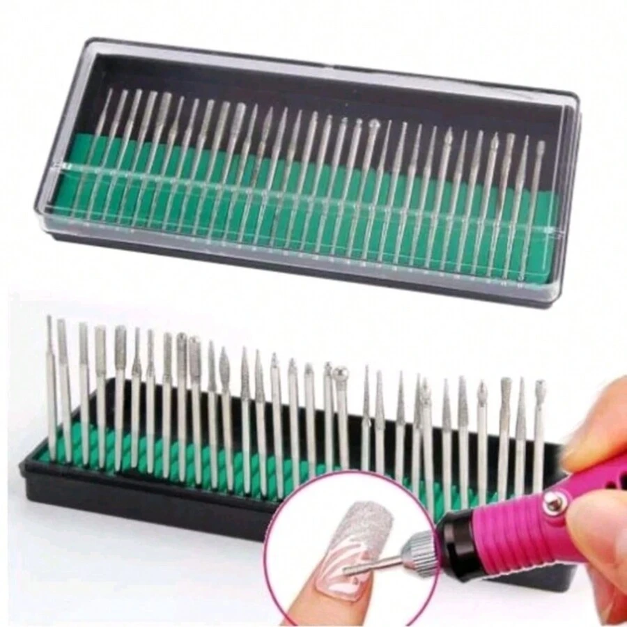 Set De 30 Puntas Para Drill/ Pulidora Uñas Manicure Ruso - Plateado - Ver 1