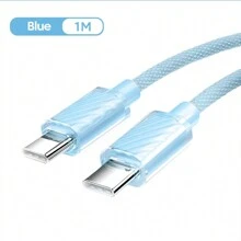 Olaf 30W Fast Charging Type C To Type C Ice Heart Flash Charge Compatible With IPhone 15 Series Double USB C Compatible With Huawei Xiaomi Vivo Laptop - Blue - View 1