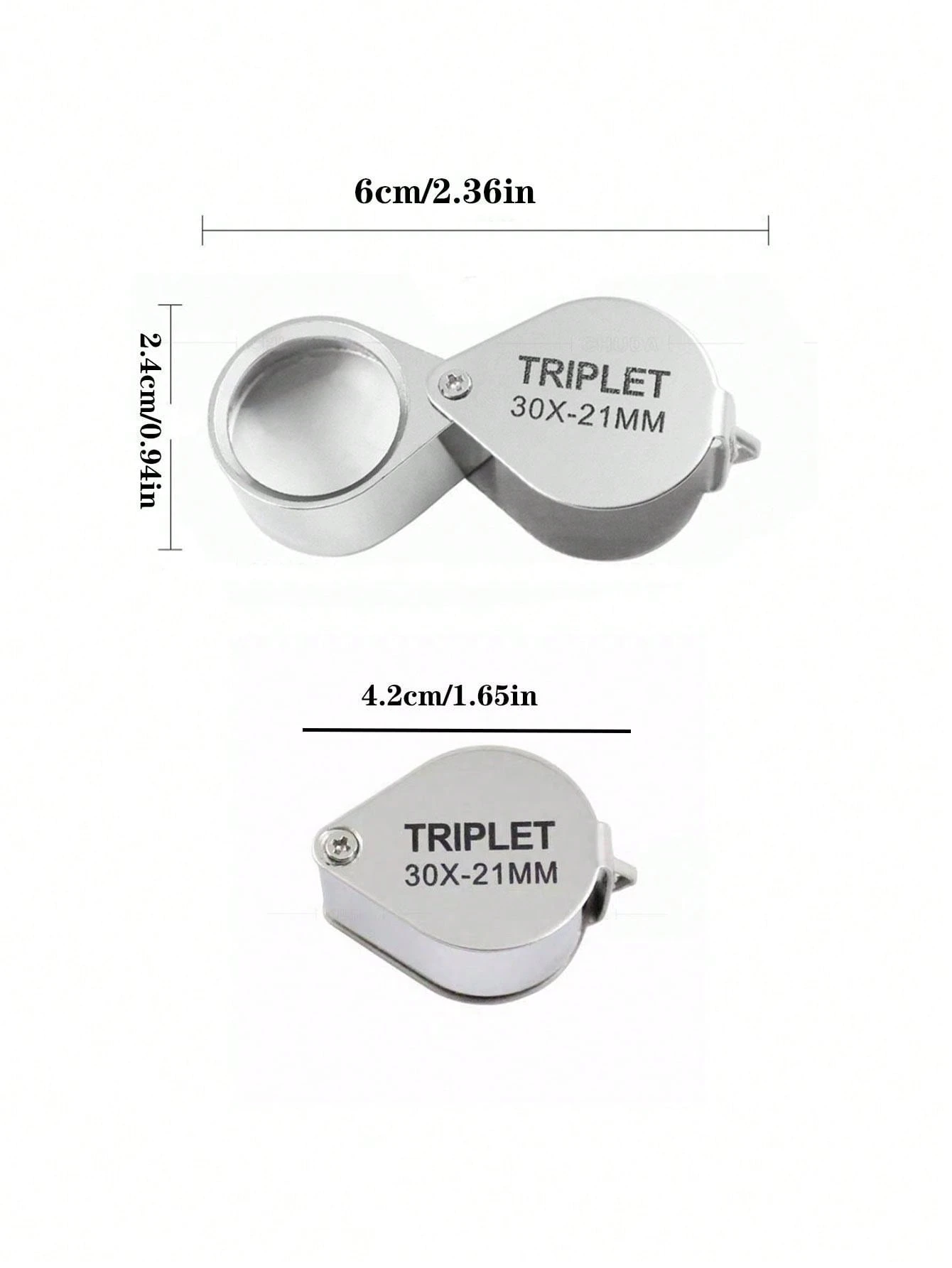 1pc Foldable 30x Magnifying Glass With Gift Box For Jewelry