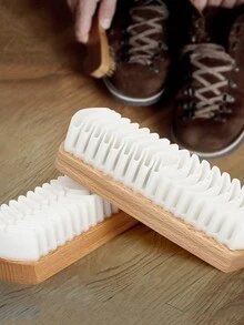 1支木柄麂皮鞋刷,適用於麂皮和起毛牛津布物品清洗 - 彩色 - 查看 5