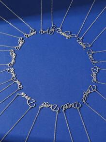 1個定制不鏽鋼女孩名字掛墜項鍊（僅支持英文字母項鍊） - 銀色 - 查看 2